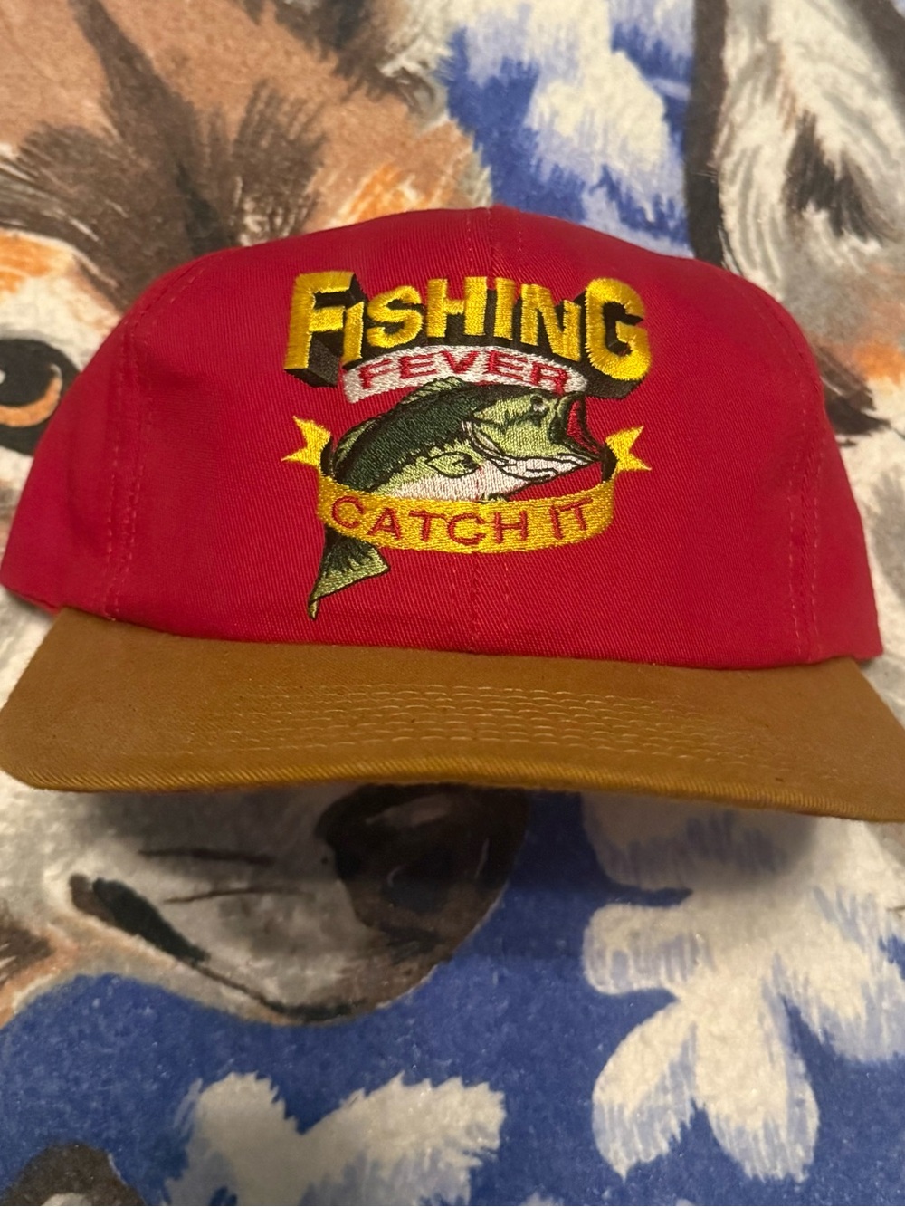 Fishing Fever Catch It Red & Brown Fish Hat